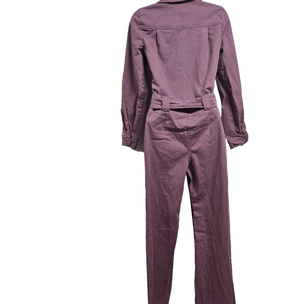 Sezane Paris Roby Women Jumpsuit Size 34 Grape Distressed - Picture 7 of 16